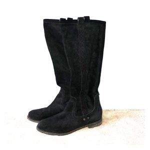 Black leather boots